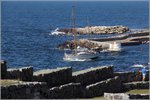 Der Tanz für das Segelboot FRIEDA beginnt gleich nach der Ausfahrt aus den Hafen der Erbseninseln. 25.08.2016