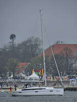 Das Segelboot CATARINA ist hier in Travemünde zu sehen. (März 2024)