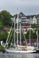 Das Segelboot CISSAS hatte Anfang Juni 2024 in Flensburg festgemacht.