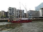 Ethel von Brixham am 10.5.2014, Hamburg, Sandtorhafen (Traditionsschiffshafen) /  Gaffelschoner (Traditionsschiff) / Lüa 30 m, B 5,83 m, Tg 2,9 m / Segelfläche: 400 m², 10 kn / 1