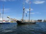 IDE MIN am 22.6.2011 auf der Kieler Frde /
Schoner / La 41,0 m, B 6,5 m, Tg 2,2 m / Segelflche: 564 m / 1957 als Schlepper in Magdeburg gebaut / 1991 Umbau zum Schoner / Heimathafen: Amsterdam /
