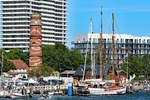 Zweimastschoner NORDLYSET am 31.05.2020 im Hafen von Lübeck-Travemünde