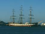  Balclutha , ein 1886 gebautes mit Rahen getakeltes Segelschiff im San Francisco Maritime National Historical Park.