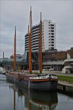 Haffkahn Emma liegt im Museumshafen von Bremerhaven vor Anker. 20.09.2019