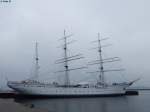 Das Segelschulschiff  Gorch Fock  im Stralsunder Hafen am 29.10.2014