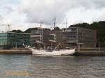 LOTH LORIEN  (IMO 5254151) am 8.9.2015, Hamburg liegend, Elbe, Altonaer Fischereihafen /    Barkentine, 3-Mast- Gaffeltopschoner / L 48,0m, B 6,0m, Tg.