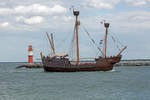 Rekonstruktion eines Kraweels „Lisa von Lübeck“ (IMO 2684682) zur 29. Hanse Sail in Warnemünde. - 10.08.2019
