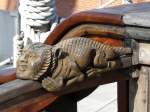 In Genua liegt der Nachbau einer Galeone mit Namen  Neptuno  und natürlich haben wir diese auch besichtigt. Hier ein Blick auf eine der zahlreichen Verzierungen in Form von geschnitzten Holzfiguren.