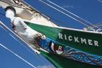 Galionsfigur des 3-Masters RICKMER RICKMERS; Eigner/Betreiber: Museum; Datum: 10.06.2015; Aufnahmeort: Elbe/Hafen Hamburg, Deutschland.