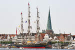 STAD AMSTERDAM am 22.7.2018 im Hafen von Lübeck-Travemünde