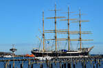 Viermastbark PASSAT am 21.01.2022 im Hafen von Lübeck-Travemünde