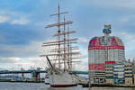 Segelschiff / Hotelschiff VIKING am 9.2.2019 im Hafen von Göteborg