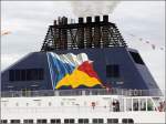 Die Schornsteinmarke der P&O Ferries. Gesehen an der PRIDE OF KENT (IMO 9015266). 05.06.2012