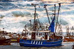 Fotocollage  Nordsee : SD 9 OZEAN auslaufend Büsum