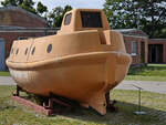 Ein selbstaufrichtendes Rettungsboote der Rechliner GAL-Serie war Mitte August 2023 im Luftfahrttechnischen Museum Rechlin ausgestellt.