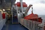 Bootsdeck (Deck 7) mit Rettungsmitteln, MS FINNMAID, 19.02.2009 