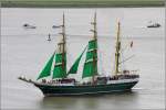 Die Bark ALEXANDER VON HUMBOLDT II war das Flaggschiff der Einlaufparade der Sail 2015 in Bremerhaven. 12.08.2015