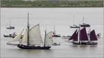 Zwei Traditionssegler bei der Einlaufparade der Sail 2015 Bremerhaven. 
Links die 1895 als Heringslogger gebaute BV 2 VEGESACK und rechts der 1912 gebaute Besanewer WILHELMINE VON STADE. 
12.08.2015