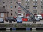Bristol. Historischer handbetriebener Kran am Floating Harbour nähe Princess Street. 03.06.2014