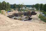 Hier entsteht das neue Schiffshebewerk in Niederfinow. Der Grundstein wurde am 23.03.2009 gelegt.