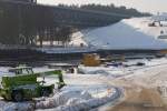 Baustelle des neuen Schiffshebewerkes in Niederfinow. Jan. 2010.