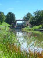 Frankreich, Elsass-Lothringen, Saarkanal (vormals Saar-Kohle-Kanal), Harskirchen. Schleuse 17, 12.09.2010