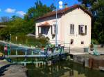 Frankreich, Elsass-Lothringen, Sarreguemines, Saarkanal (vormals Saar-Kohle-Kanal), Schleuse 27, die letzte Schleuse des Saarkanals, 30.09.2012