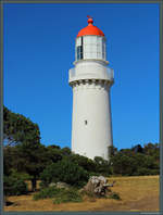 Der Leuchtturm Cape Schanck liegt an der südlichsten Spitze der Halbinsel Mornington Peninsula und wurde 1859 erbaut. (Cape Schanck, 01.01.2020)