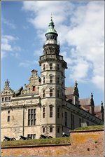Das Leuchtfeuer Kronborg Slot in Helsingør befindet sich im Nord-Ost-Turm des Schlosses. 03.06.2016