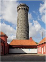 Der alte Leuchtturm Dueodde Nord (Bornholm) war von 1880 bis 1962 in Betrieb. Das Laternenhaus wurde 1962 auf dem neuen Leuchtturm Dueodde installiert. 23.08.2016