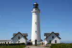 Hirtshals Fyr. Der 35 m hohe Leuchtturm ging am 1. Januar 1863 in Betrieb. Seit 1947 wird er elektrisch betrieben und ist seit 1973 ferngesteuert. Hirtshals, 31.05.2015