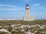 Leuchtturm am Fortaleza de Sagres auf den Klippen von Ponta de Sagres im Sommer 2010