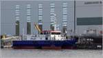 Noch liegt die BAYOU CITY bei ihrer Bauwerft Abeking & Rasmussen in Lemwerder. Dieses in SWATH-Technologie für die USA gebaute Lotsenboot ist etwa 26 m lang und 13 m breit. 23.08.2017