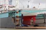 Die CAP SAN DIEGO (IMO 5060794) hat in den letzten Wochen bei den Bredo Dry Docks in Bremerhaven Klasse gemacht. Hier liegt sie im Schwimmdock 5 im Kaiserhafen I. Gut zu erkennen ist der Schiffspropeller. 08.04.2021
