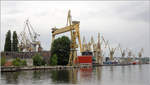Die Krane der in Liquidation befindlichen Stettiner Werft. 09.05.2019