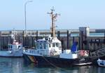 Das Arbeits- und Bereisungsboot Lumme des WSA Elbe-Nordsee am 19.09.25 im Südhafen der Hochseeinsel Helgoland.