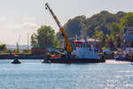 Multi Cat 2309 L�TT MATTEN (IMO 1020291) bei Bergungsarbeiten im Hafen Sassnitz. - 23.08.2026 
