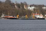Saugbagger IJSSELDELTA (IMO 7737690); Datum: 03.03.2026; Aufnahmeort: Elbe/Hafen Hamburg, Deutschland.