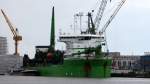 Der Saugbagger Lange Wapper am 01.07.2014 im Hafen von Bremerhaven.