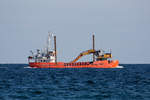 Baggerschiff MARGRETHE FIGHTER (IMO 8705620) vor Sassnitz.