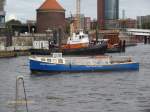 GEBR: WRIEDE II   (ENI 5106020) am 14.1.2014, Hamburg, am Ende der Landungsbrücken, Einfahrt zu den Liegeplätzen Hinterkante Landungsbücken /    Barkasse / Lüa 18,06 m, B ? nach