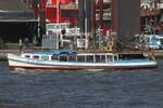 Hafenbarkasse JETTE ABICHT (ENI 05104940); Eigner/Betreiber: Reederei Rainer Abicht; Datum: 07.05.2026; Aufnahmeort: Elbe/Hafen Hamburg, Deutschland.