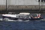 Hafenbarkasse NORDSEE (ENI 05105160); Eigner/Betreiber: Kapit�n Pr�sse; Datum: 28.05.2026; Aufnahmeort: Elbe/Hafen Hamburg, Deutschland.