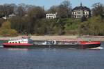 Bunkerschiff BUNKER SERVICE 14 (ENI 02336440); Eigner/Betreiber: NWB Bunker Service; Datum: 07.04.2026; Aufnahmeort: Elbe/Hafen Hamburg, Deutschland.
