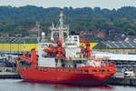 Der 1987 gebaute Forschungseisbrecher AKADEMIK FEDOROV (auch: AKADEMIK FYODOROV, IMO 8519837) am 21.08.2020 in Kiel