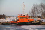 Eisbrecher und Lotzenboot Bock im Hafen von Freest in Wartestellung.Foto 18.12.2022 Eisbrecherarchiv Mineif