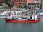 Feuerwehrschiff der Feuerwehr von Lindau im Hafen von Lindau, 13.04.2010