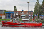 Feuerlöschboot SENATOR EMIL PETERS am 20.9.2018 bei der Feuerwache 4 in Lübeck-Schlutup