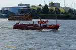 OBERSPRITZENMEISTER REPSOLD (ENI 05109880) am 14.6.2019, Hamburg, Elbe Höhe Landungsbrücken /    Feuerlösch- und Ambulanzboot der Berufs-Feuerwehr Hamburg; Funkname.