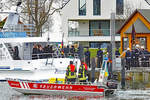 Feuerwehrboot HEINRICH am 14.01.2021 im Hafen von Niendorf / Ostsee.